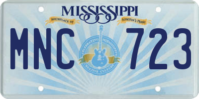 MS license plate MNC723