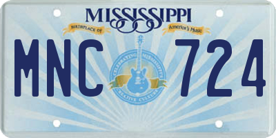 MS license plate MNC724