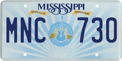MS license plate MNC730