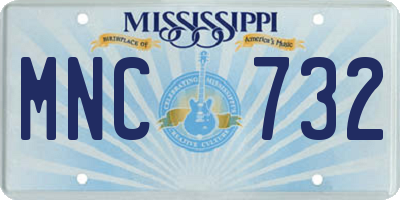 MS license plate MNC732