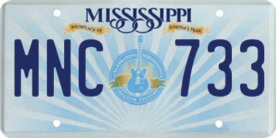 MS license plate MNC733
