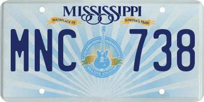 MS license plate MNC738