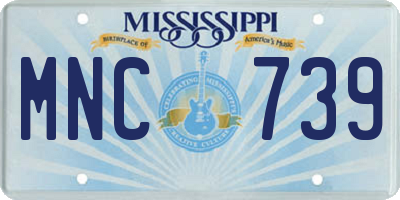 MS license plate MNC739