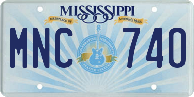 MS license plate MNC740
