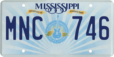 MS license plate MNC746