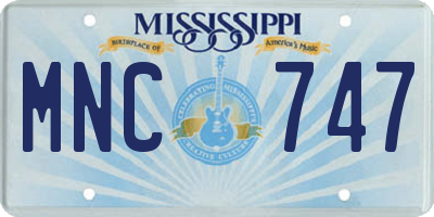 MS license plate MNC747