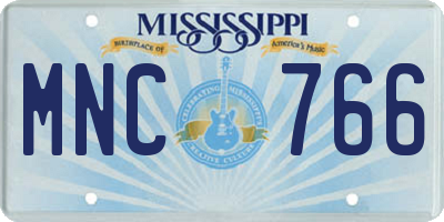 MS license plate MNC766