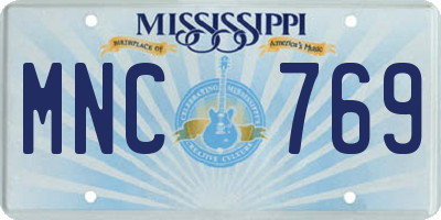 MS license plate MNC769