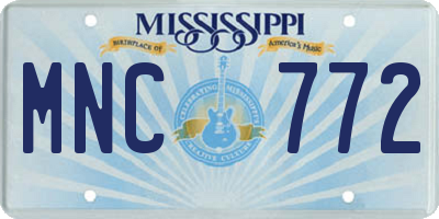 MS license plate MNC772