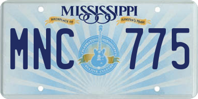 MS license plate MNC775