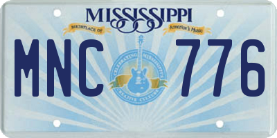 MS license plate MNC776