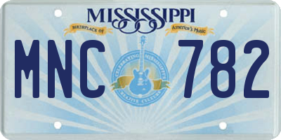 MS license plate MNC782