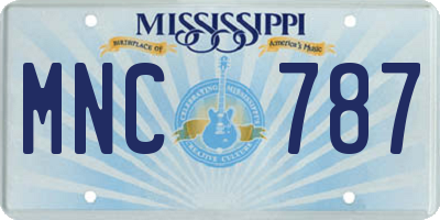 MS license plate MNC787