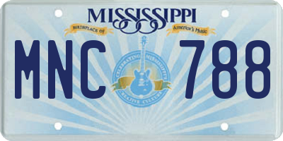 MS license plate MNC788