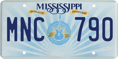 MS license plate MNC790