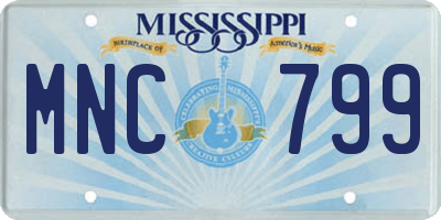 MS license plate MNC799