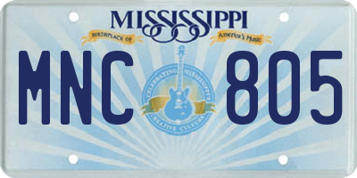 MS license plate MNC805