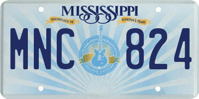 MS license plate MNC824