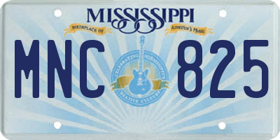 MS license plate MNC825