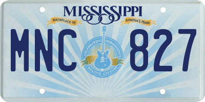 MS license plate MNC827
