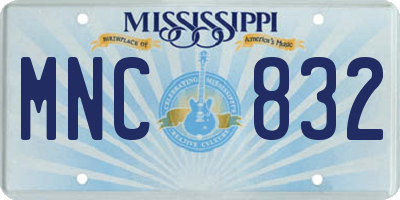 MS license plate MNC832