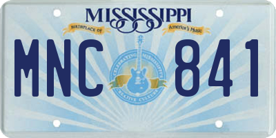MS license plate MNC841