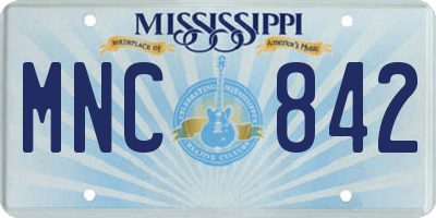 MS license plate MNC842