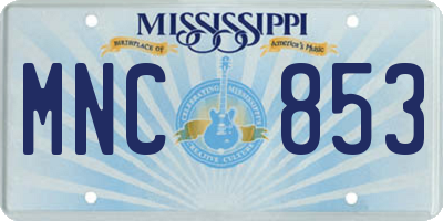 MS license plate MNC853