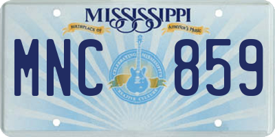 MS license plate MNC859