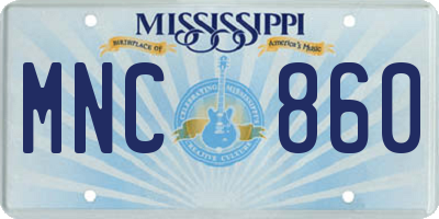 MS license plate MNC860