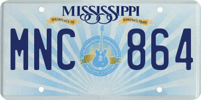 MS license plate MNC864