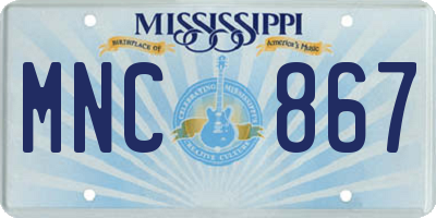 MS license plate MNC867