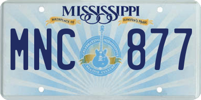 MS license plate MNC877