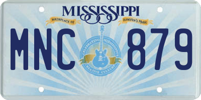 MS license plate MNC879