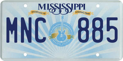 MS license plate MNC885