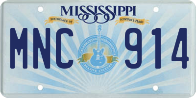 MS license plate MNC914