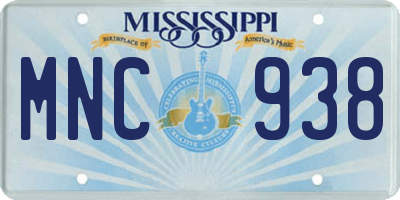 MS license plate MNC938