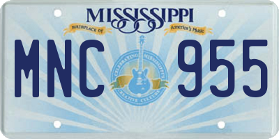 MS license plate MNC955