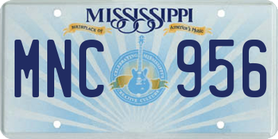 MS license plate MNC956
