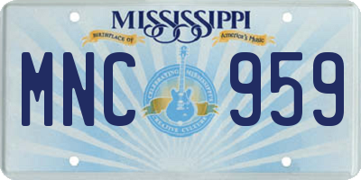 MS license plate MNC959