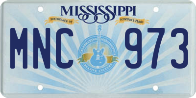 MS license plate MNC973