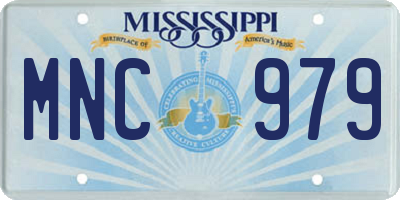 MS license plate MNC979