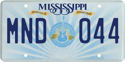 MS license plate MND044