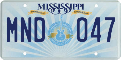 MS license plate MND047