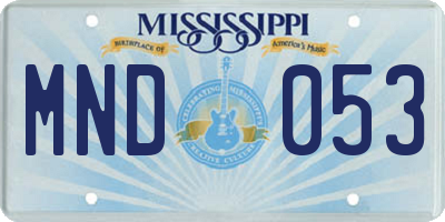 MS license plate MND053