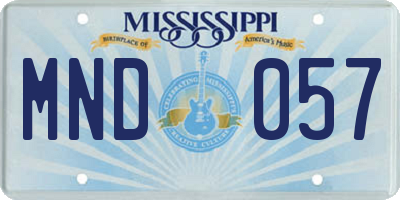 MS license plate MND057