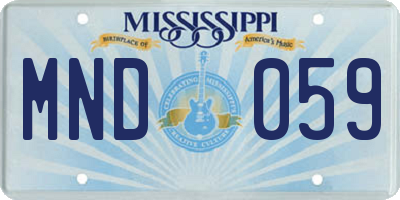 MS license plate MND059