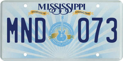 MS license plate MND073