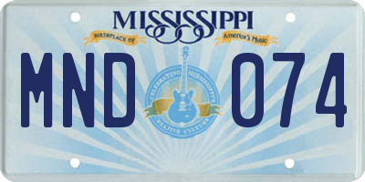 MS license plate MND074