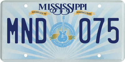 MS license plate MND075